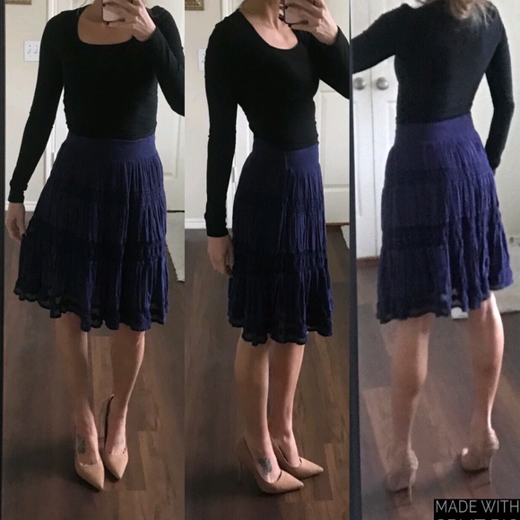 Anthropologie Dresses & Skirts - Anthropologie blue navy purple indigo skirt